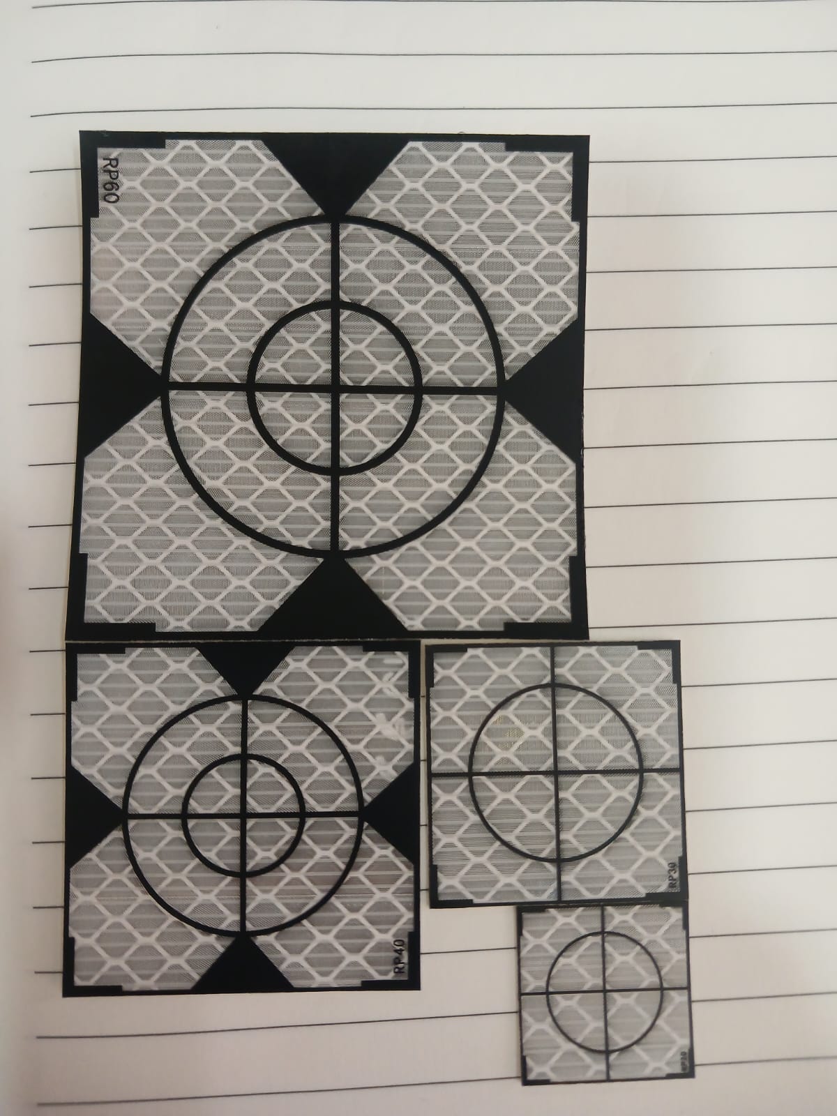 4 pcs Set of Reflector Sheet Reflective Tape Target For Total Station Survey size 6cm*6cm to 2cm*2cm